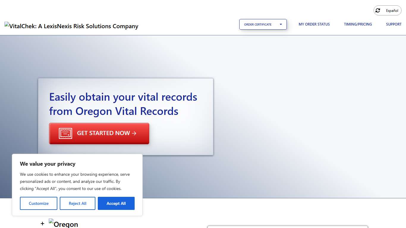 Oregon Vital Records (OR) Order Certificates - VitalChek